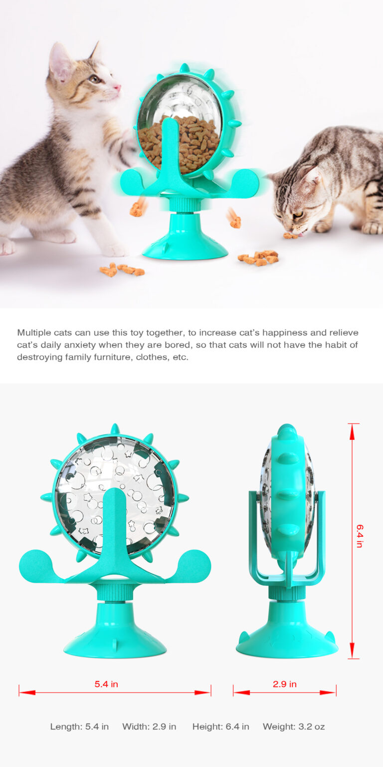 Food Dispensing Turnable Cat Toy The Spill Containment